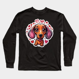 Cute Small Dog with Hearts | Puppylove | Petlover Long Sleeve T-Shirt